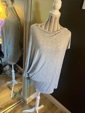 Free People, medium, so soft, Heather Gray Draped Boatneck Tunic